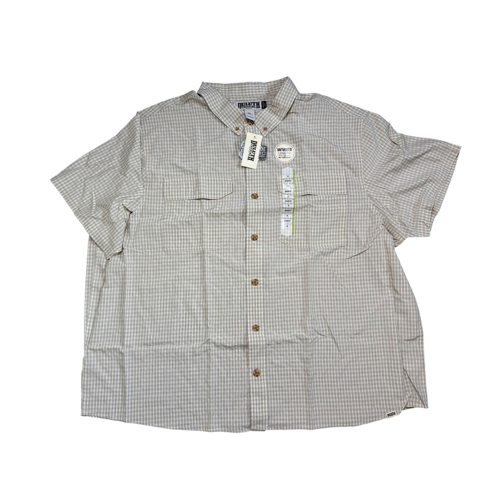 Duluth Men's Whitecap Gray Grid Check Relaxed Fit Shirt NWT 3XL - Picture 2 of 8